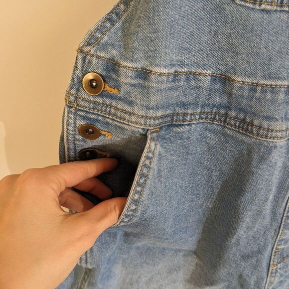 Boho Rainbow Denim Bib Overalls Shortalls - Picture 4 of 6